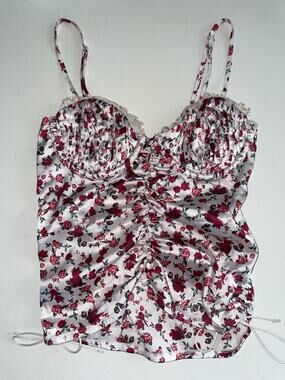 For Love & Lemons x Victorias Secret White Floral Bustier Top Women's Size XS